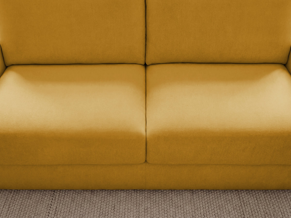 Bobochic Kenan Schlafsofa 3-Sitzer Stoff Gelb, Liegefläche 140 × 196 cm