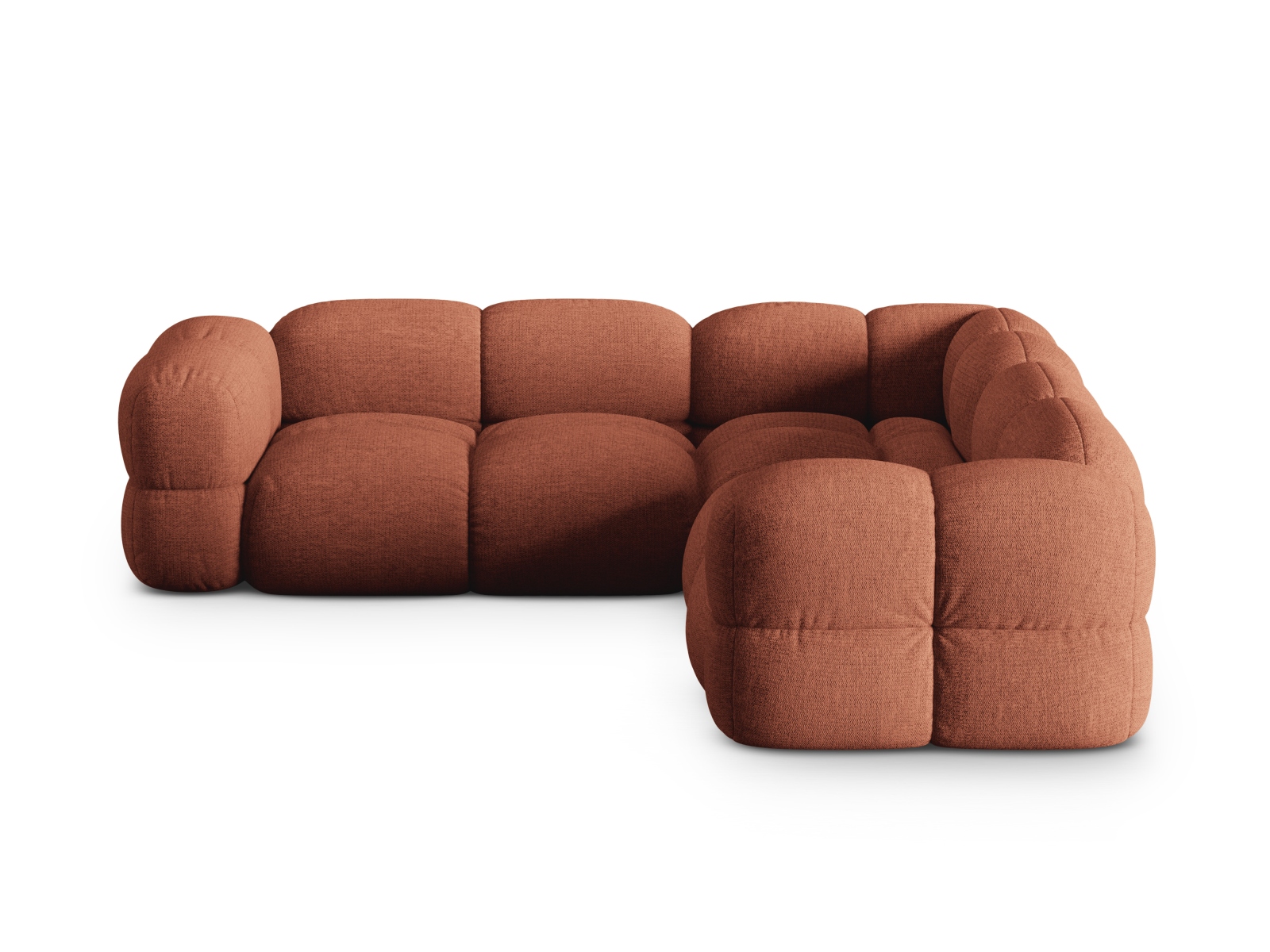 Cosmopolitan Design Symmetrisches Ecksofa Loretto 4-Sitzer Strukturierter Stoff Sorella Koralle