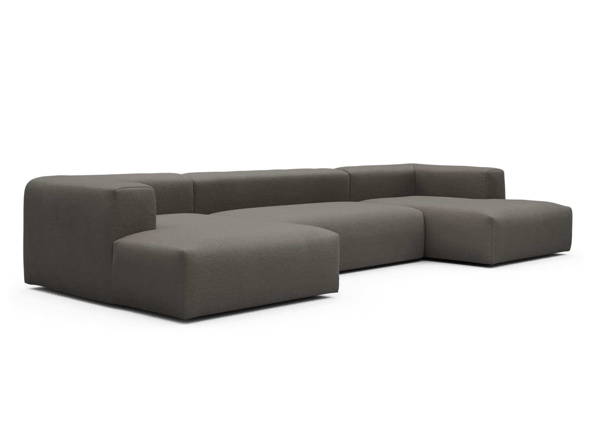 Skandi Home Wohnlandschaft Fred mit 2-Sitzer und Chaiselongue beidseitig Satya-Taupe moebelfaktor