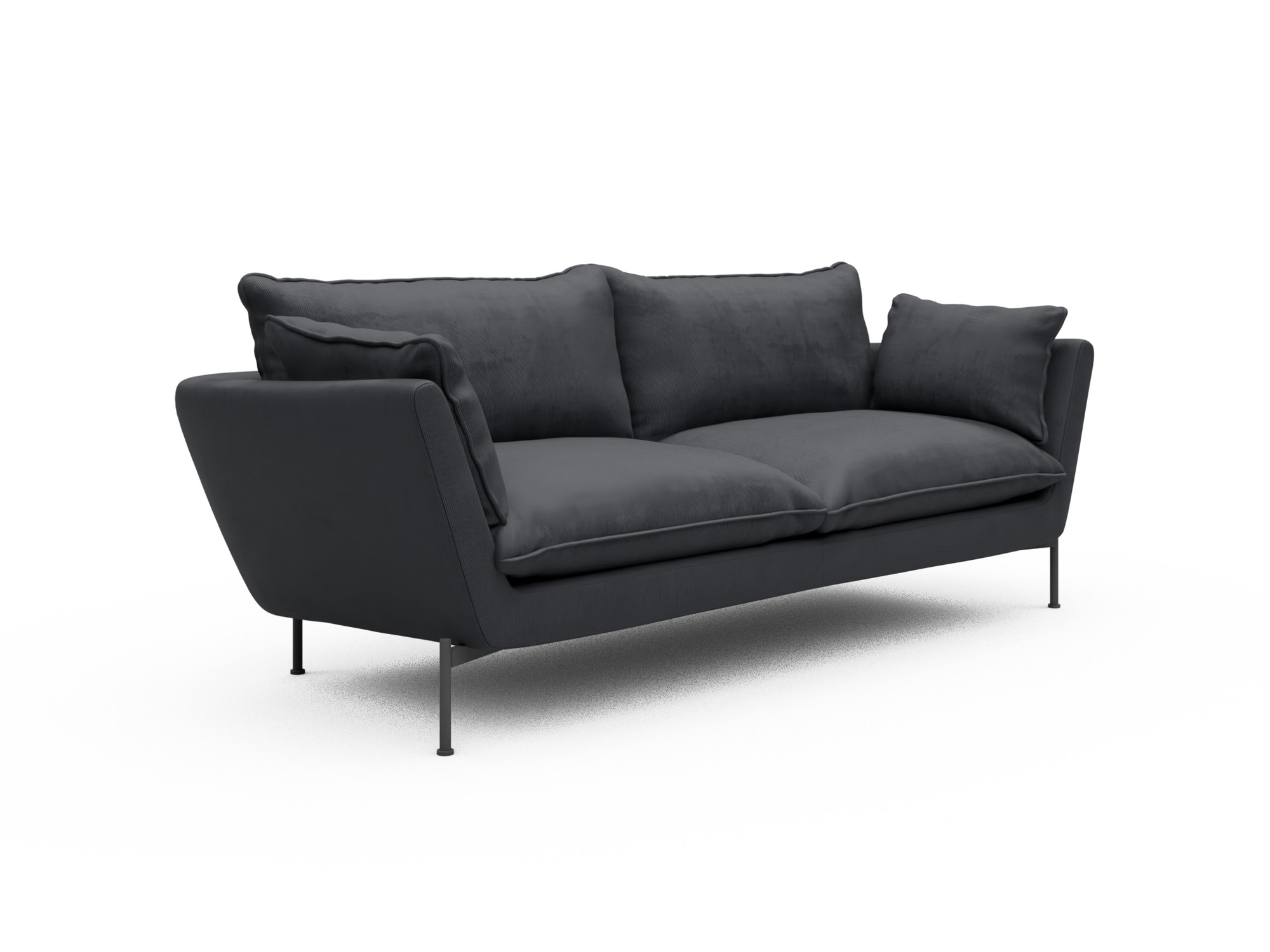 Skandi Home Sofa Anton Soft 3-Sitzer Cordufine-Slate-Grey moebelfaktor