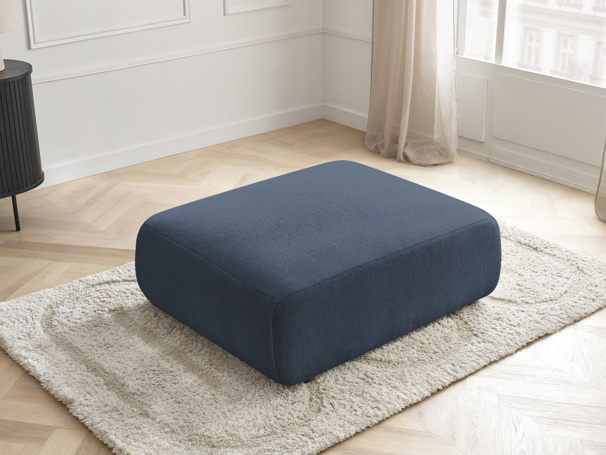 Bobochic Jana Pouf 94 × 114 cm Melange-Stoff Blau