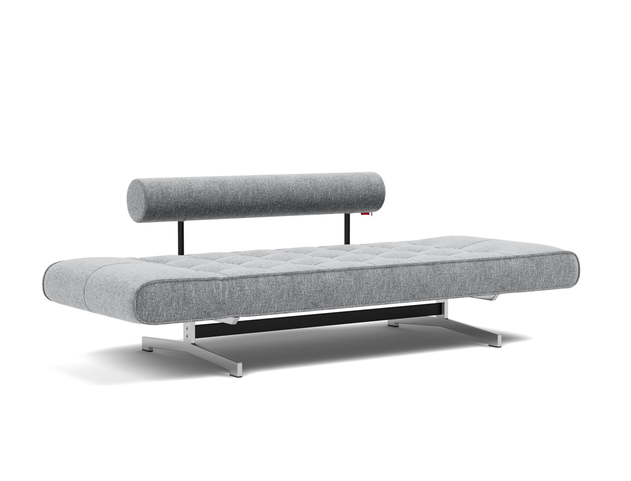Tagesbett Ghia Strukturierter Stoff Twist 565-Granite Beine Chrom