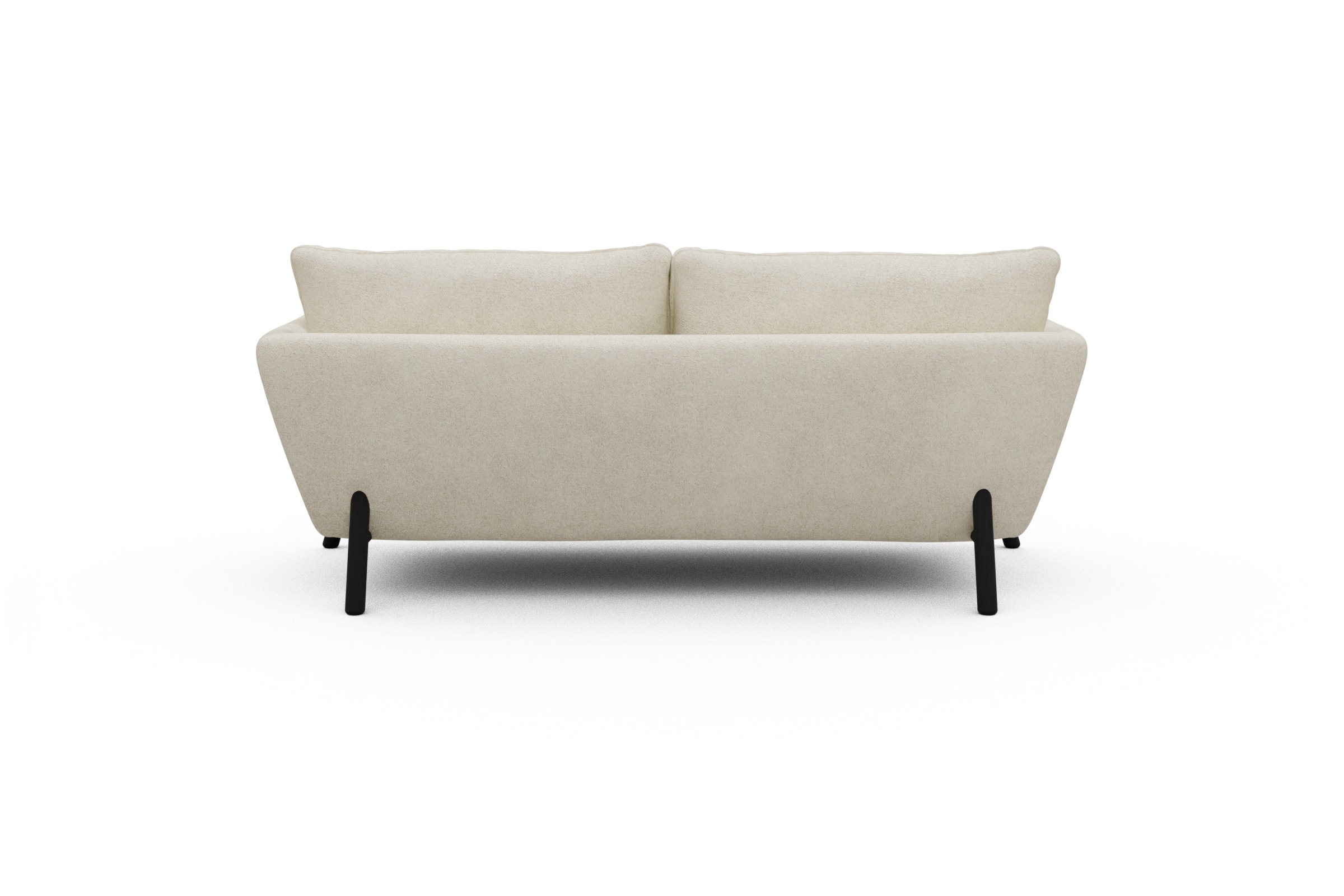 Sofa Emil 2-Sitzer Beinfarbe Eiche Schwarz Boucle-Off-White