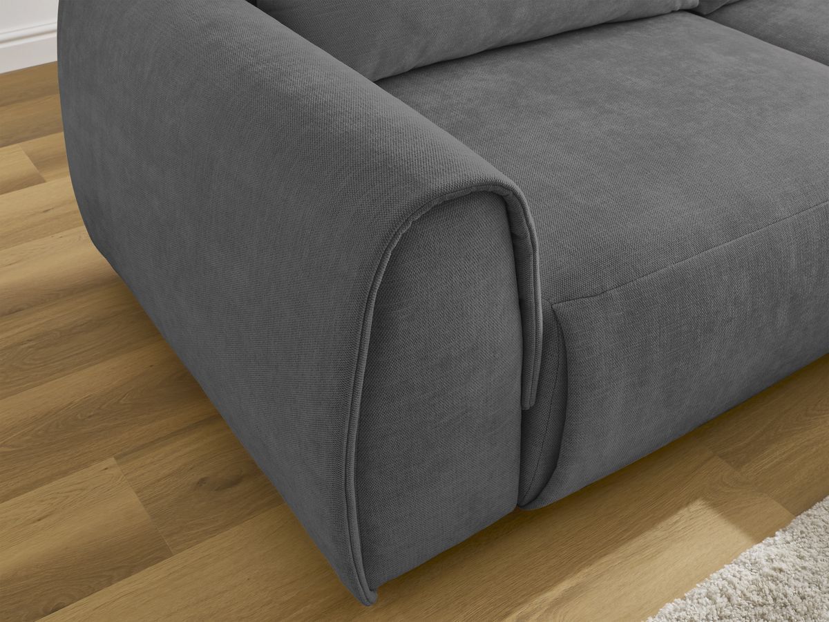 Bobochic Aden Ecksofa 246 × 152 cm Stoff Dunkelgrau Ecke rechts