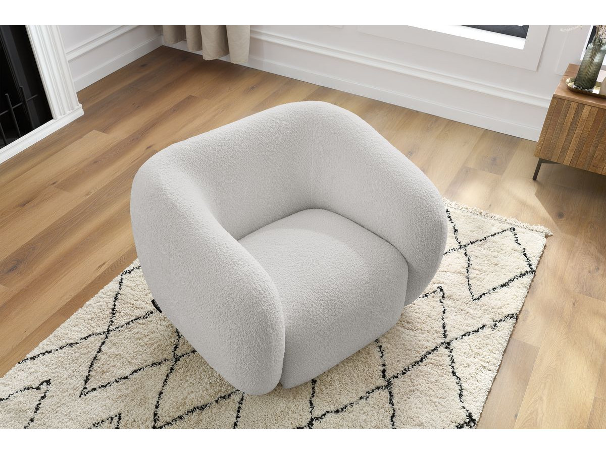 Bobochic Celine Sessel Bouclé-Stoff Hellgrau