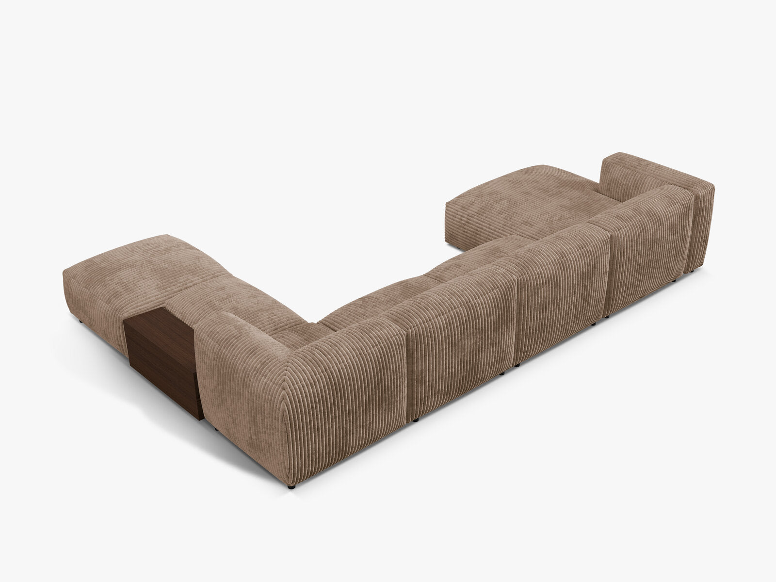 Micadoni Panorama-Ecksofa Martina 5-Sitzer Rechts Kord Eichel