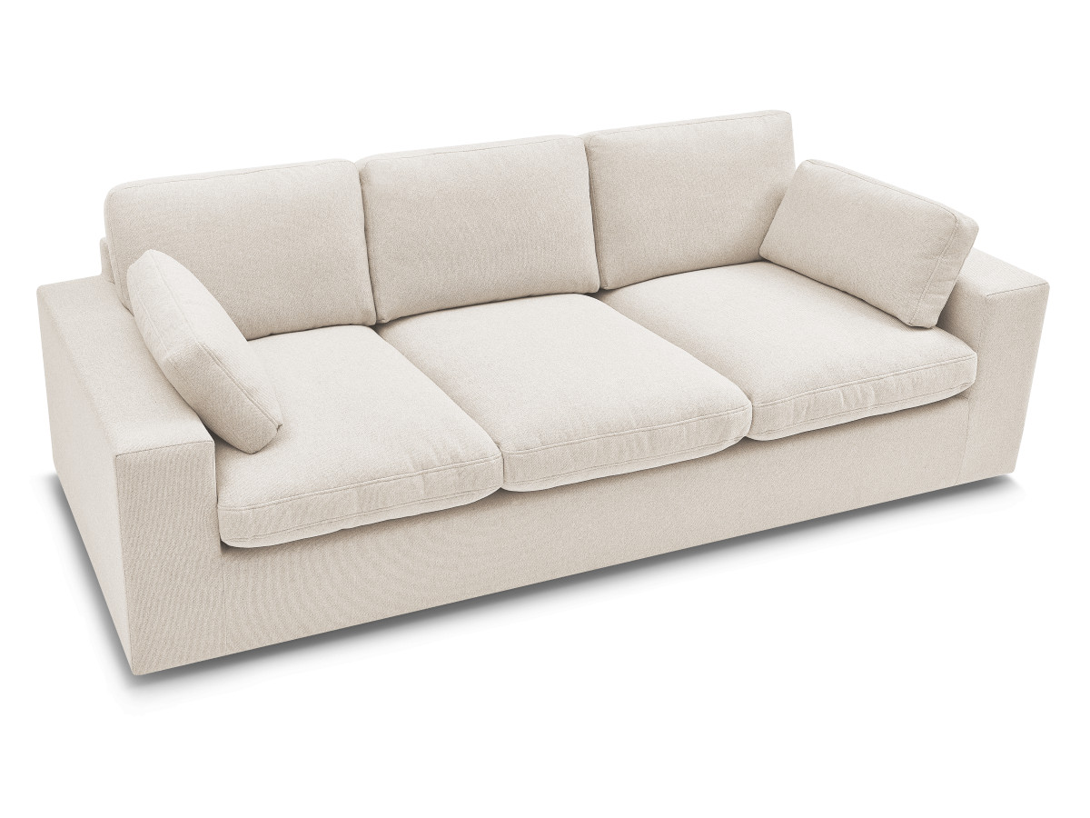 Bobochic Belair Sofa 3-Sitzer 220 × 93 cm Stoff Beige