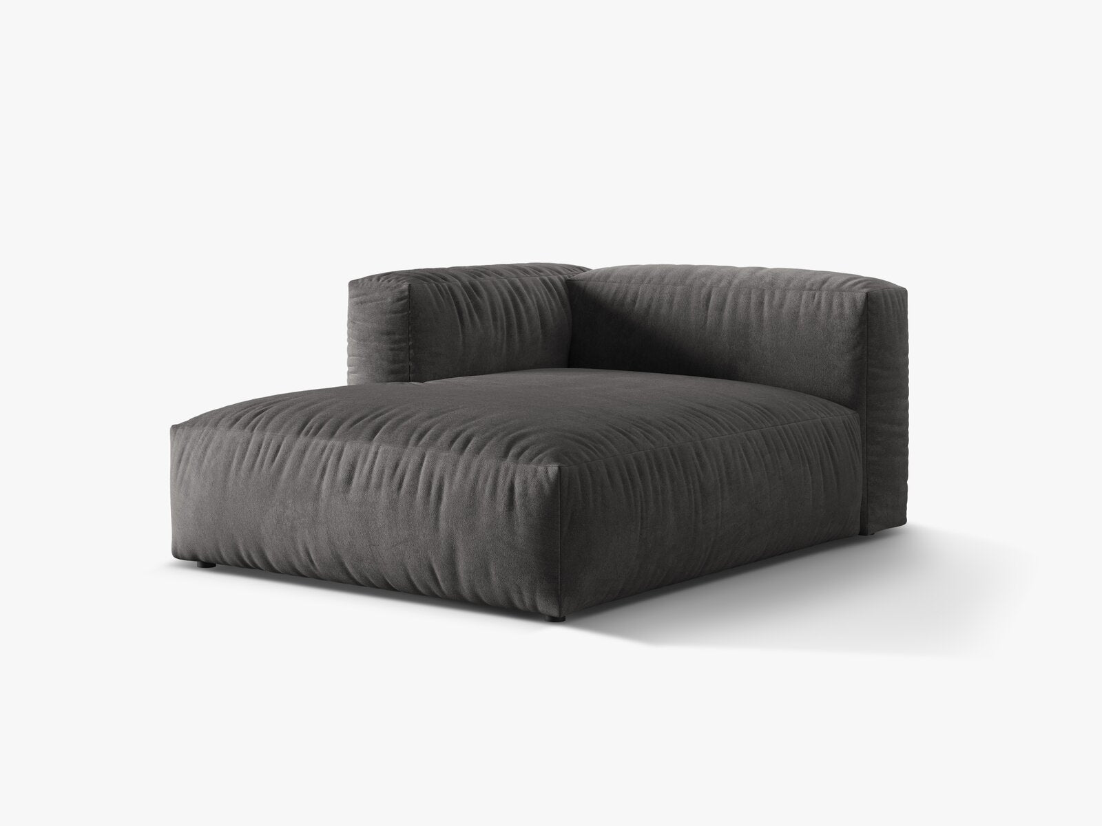 Micadoni Recamiere Martina 1-Sitzer Links Samt Vogue Grau