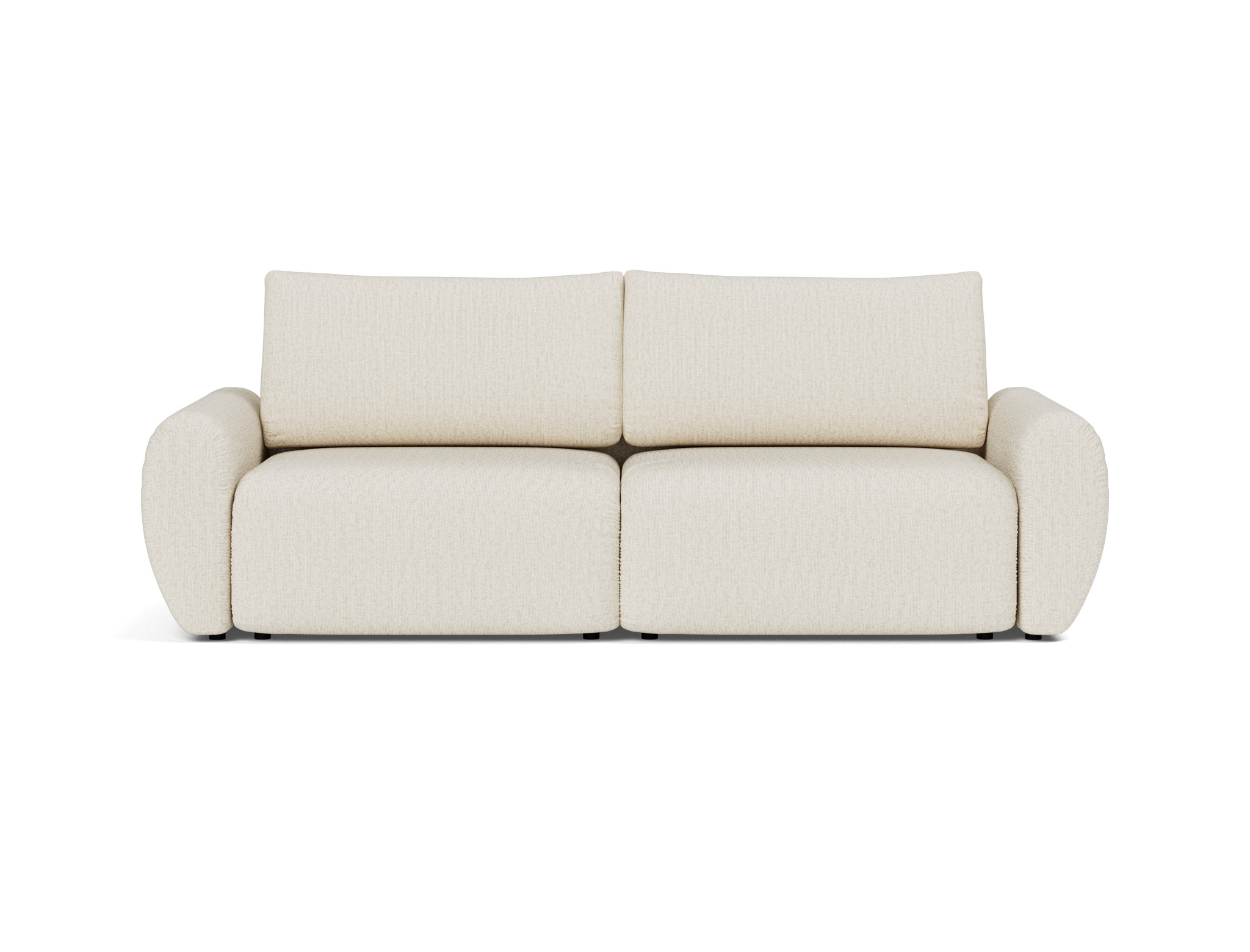 Schlafsofa Norum mit Curve-Armlehnen Boucle Skandi 531-Off-White