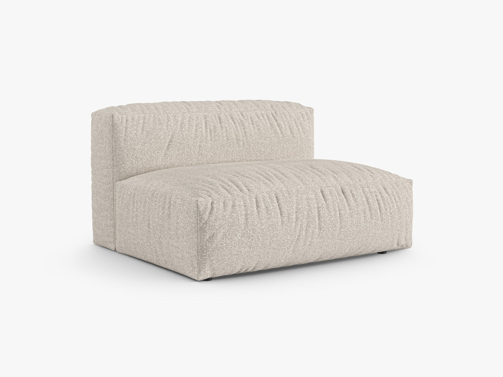 Micadoni Mittelmodul Martina 1-Sitzer Groß 90cm Sitztiefe Boucle Monet Beige