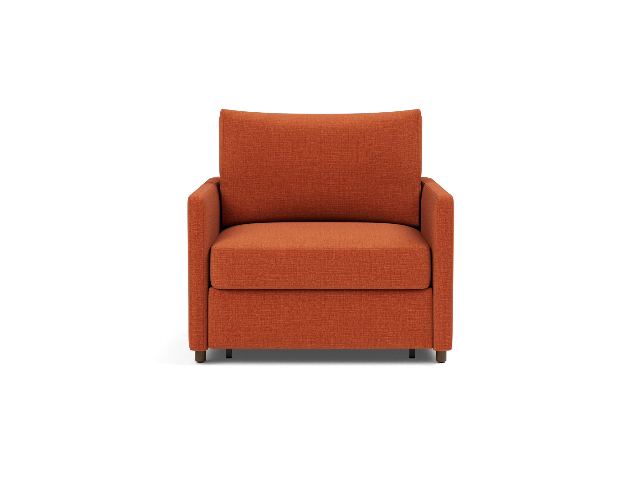 Schlafsessel Neah mit Slim-Armlehnen Chenille Esina 412-Rust-Orange