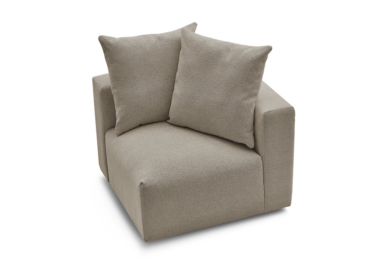 Bobochic Voltaire Eckmodul Melange-Stoff Taupe Ecke rechts