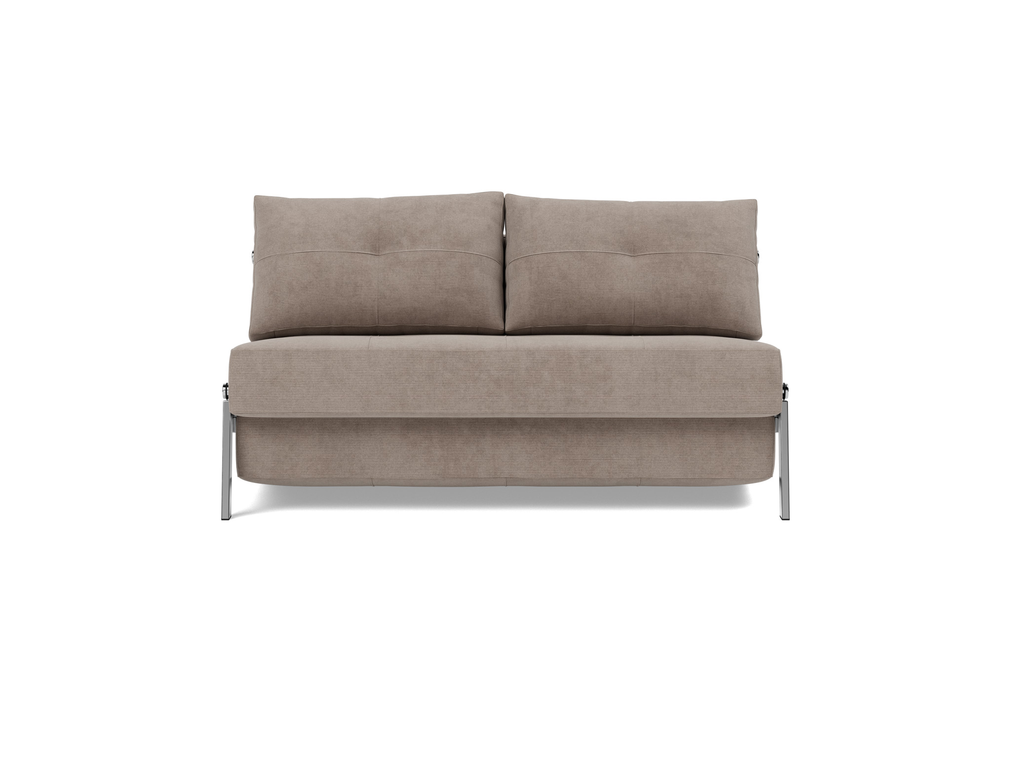 Schlafsofa Cubed 140 Kord Cordufine 318-Beige Beine Chrom