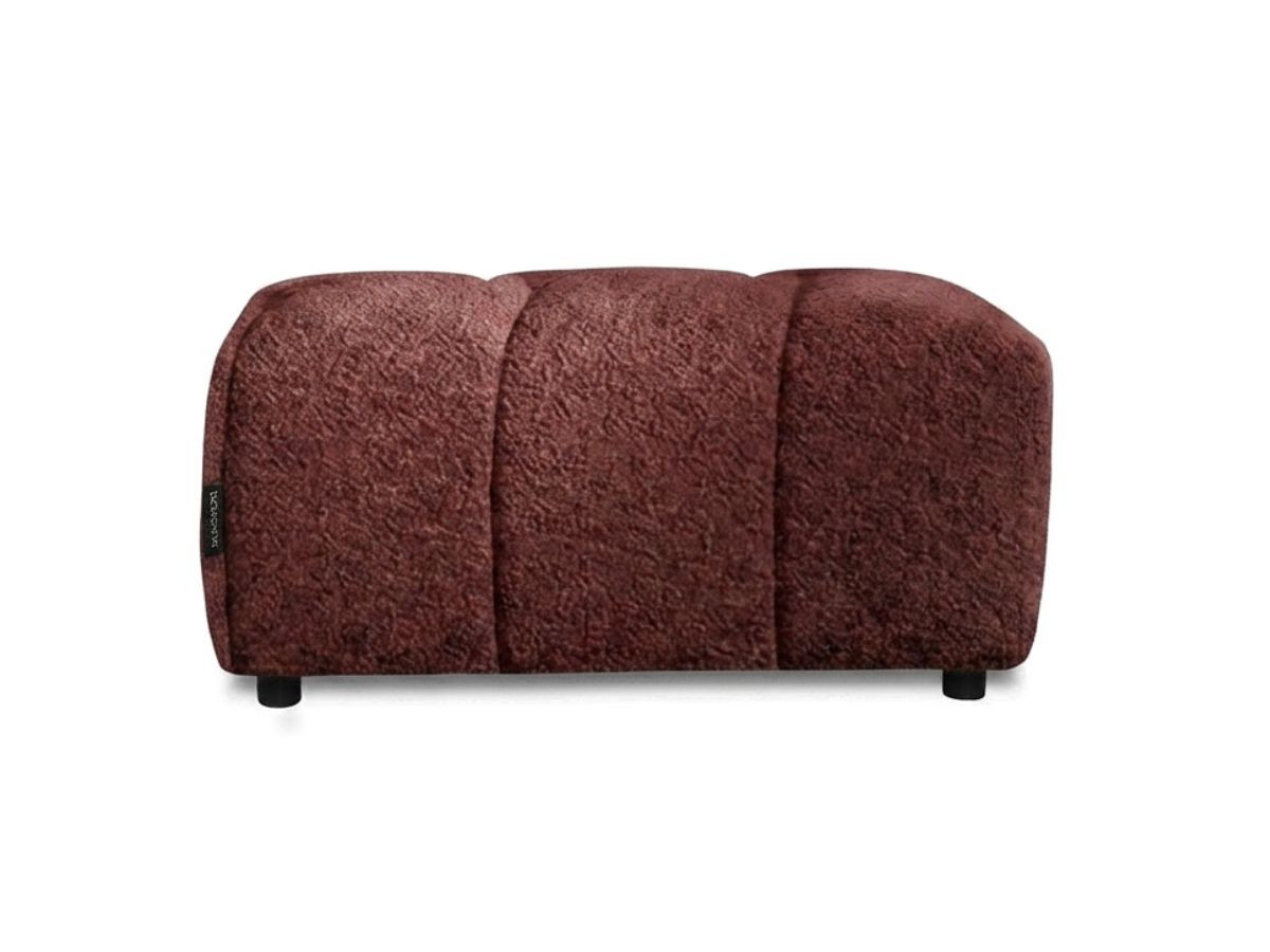 Bobochic Roxelane Pouf Bouclé-Stoff Rot