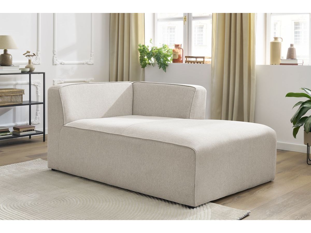 Bobochic Megeve Méridienne-Modul Melange-Stoff Beige Ecke rechts