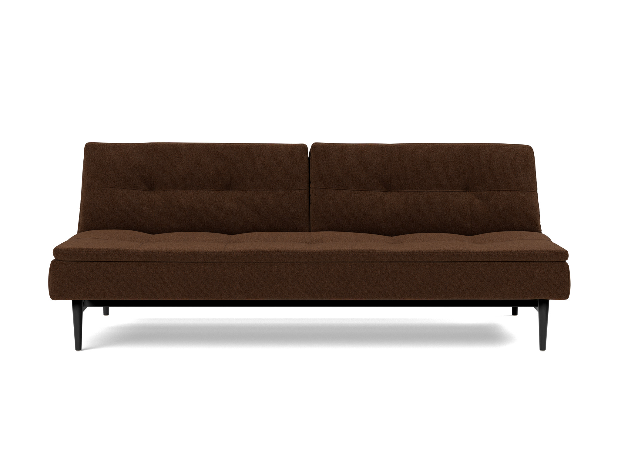 Schlafsofa Dublexo Strukturierter Stoff Taura 359-Cappuccino Beine Styletto Eiche schwarz