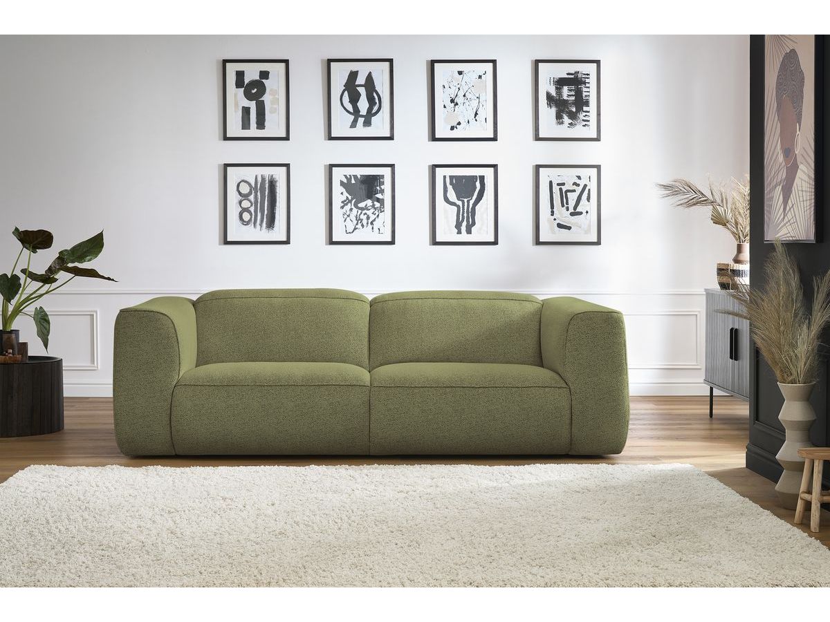 Bobochic William Sofa 3-Sitzer Melange-Stoff Grün
