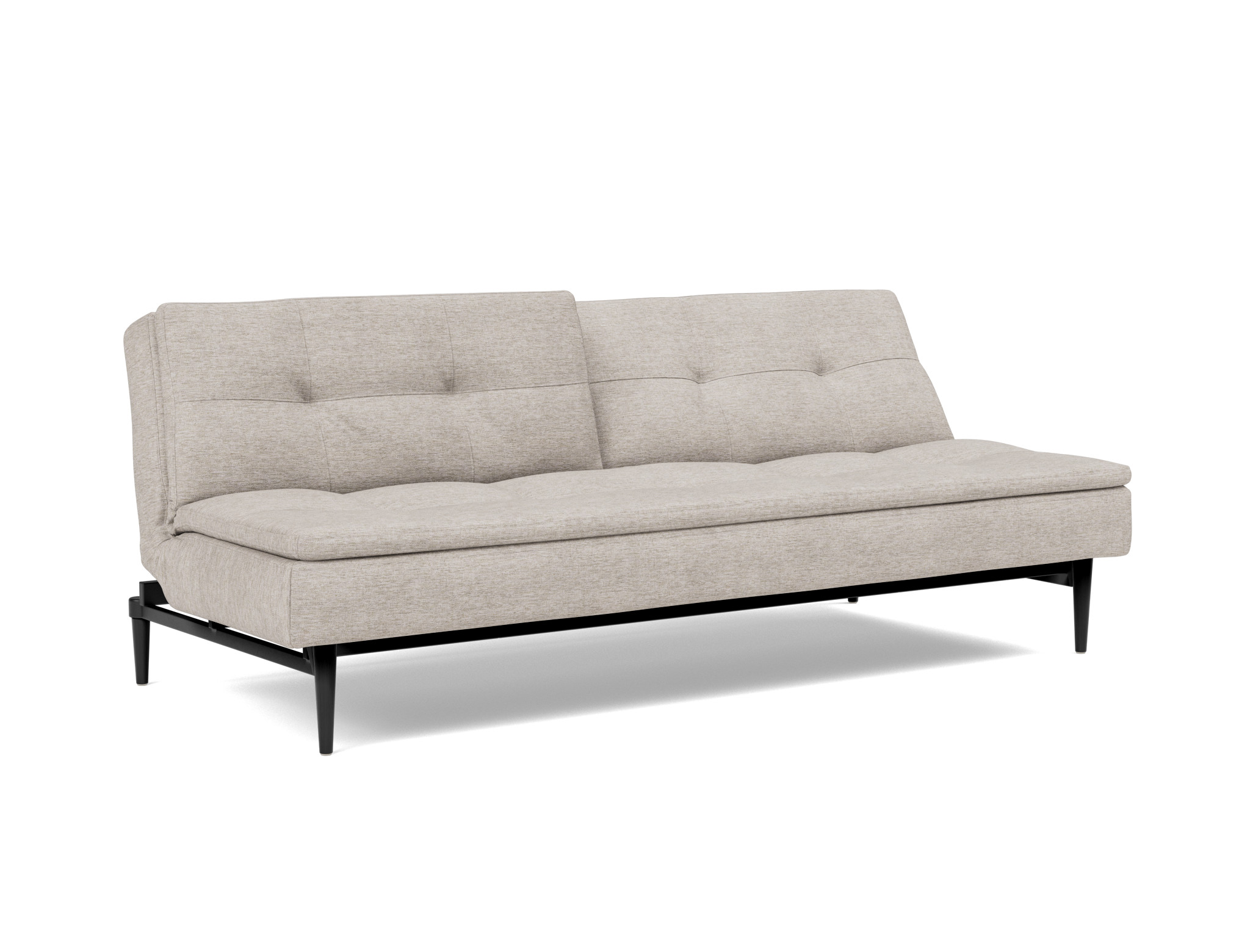 Schlafsofa Dublexo Chenille Yuveno 471-Sand Beine Styletto Eiche schwarz
