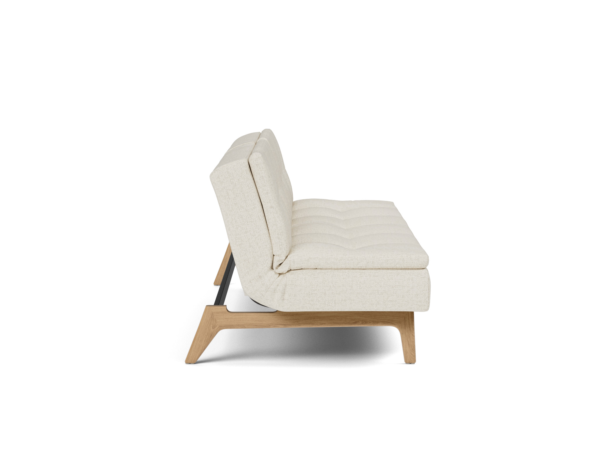 Schlafsofa Dublexo Boucle Skandi 531-Off-White Beine Eiche