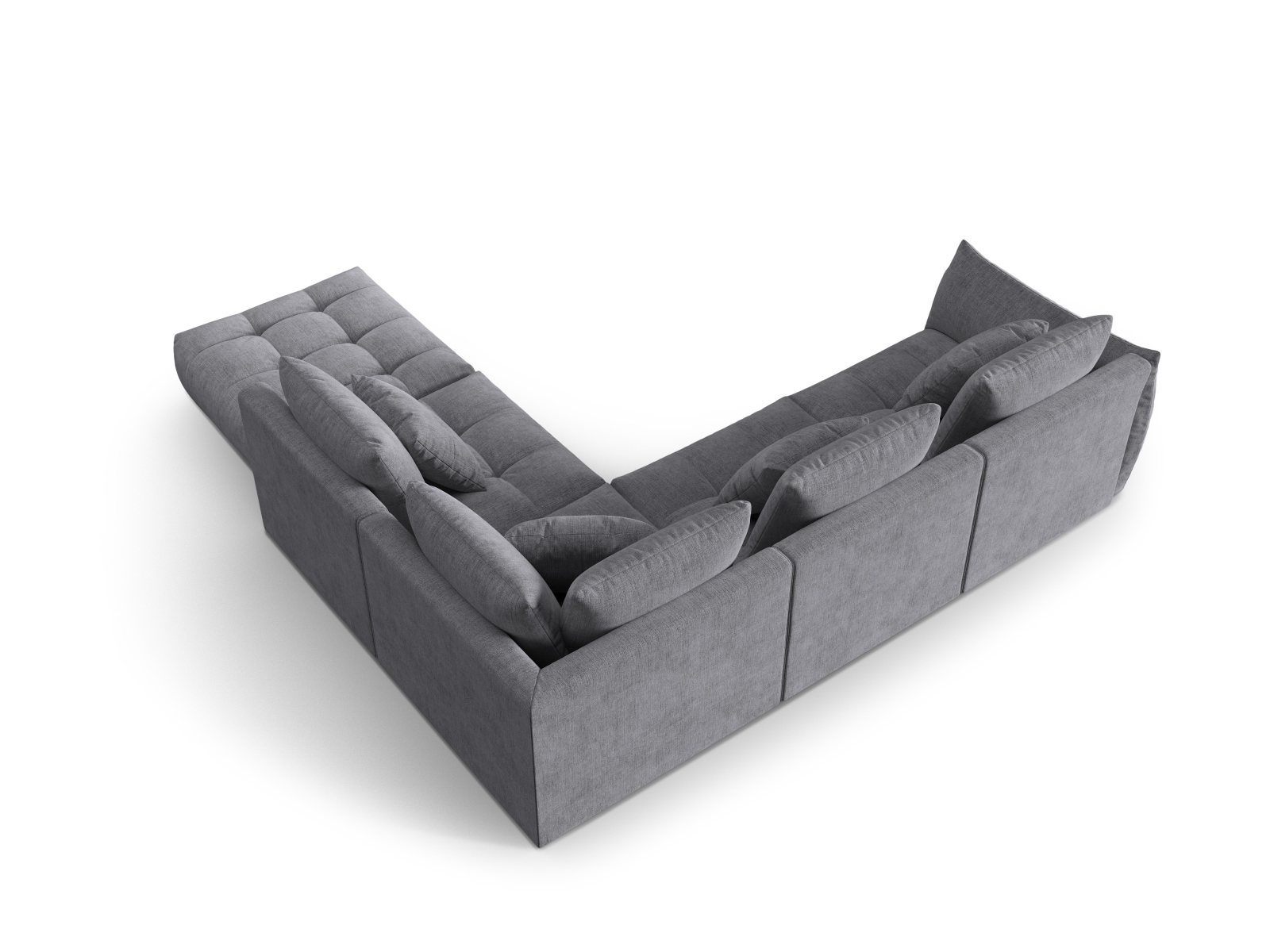 Micadoni Ecksofa Bloom 5-Sitzer Rechts Strukturierter Stoff Grau