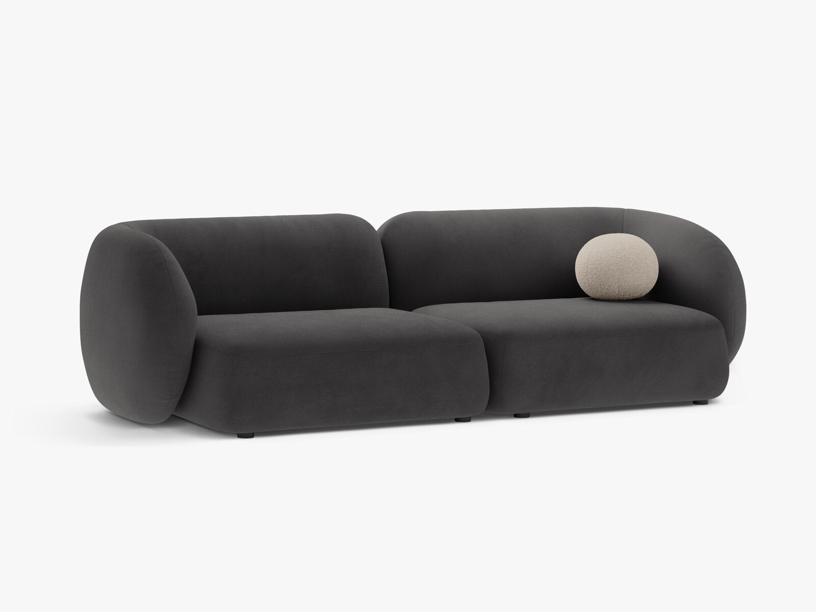 Micadoni Sofa Kate 4-Sitzer Samt Dunkelgrau