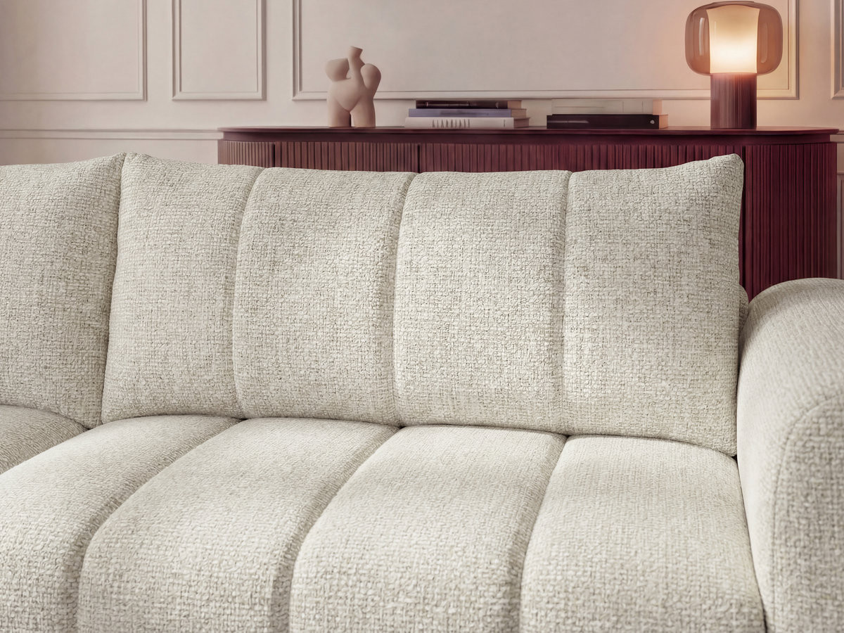 Bobochic Nesty Ecksofa 272 cm Melange-Stoff Beige Ecke links