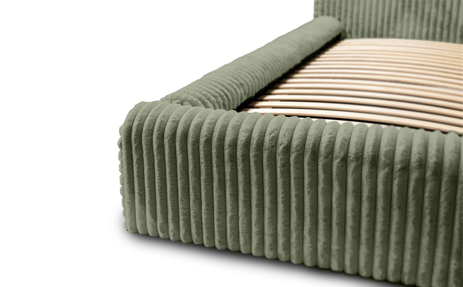 Polsterbett Miloa Softcord mit Fellstruktur 180x200 mit Holzrahmen Vito 77