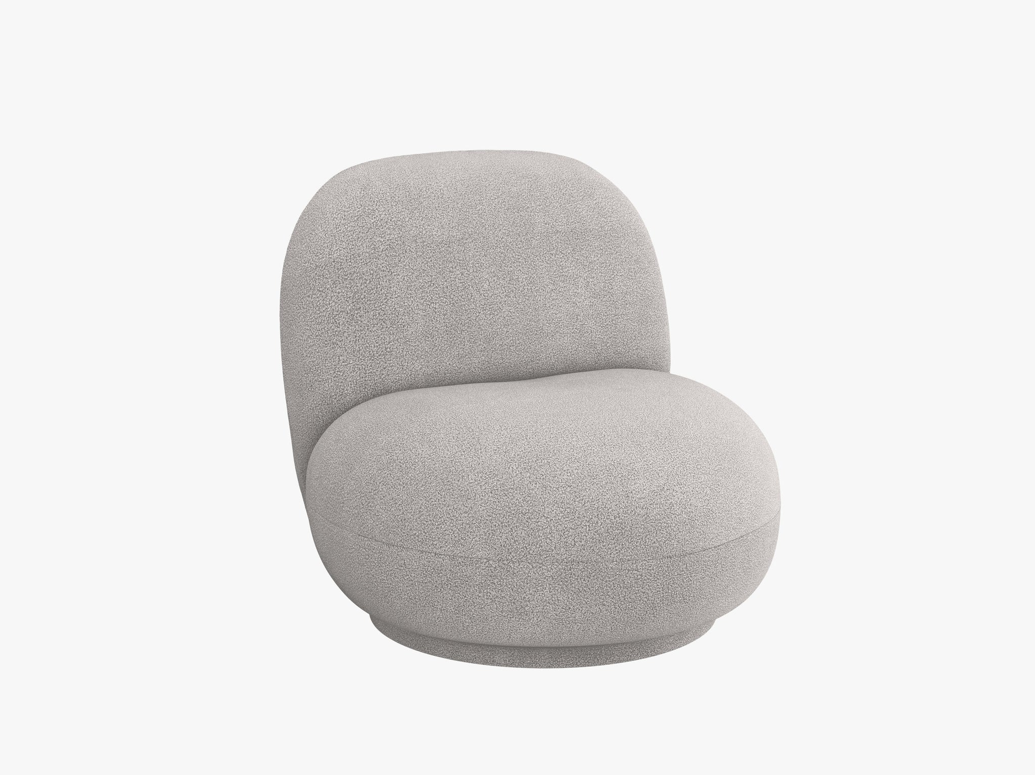 Micadoni Drehbarer Sessel Chuck Boucle Hellgrau