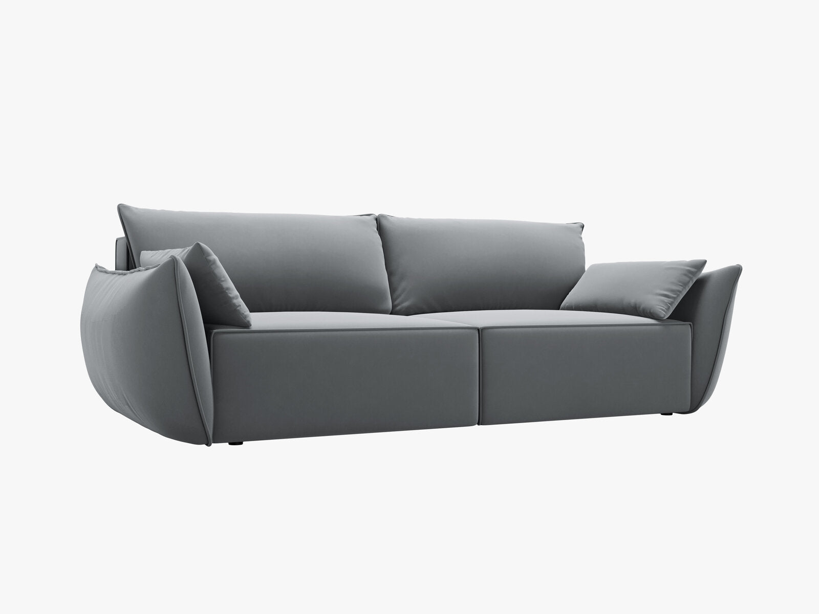 Micadoni Kaelle Schlafsofa 3-Sitzer mit Bettkasten Samt Bluvel Grau