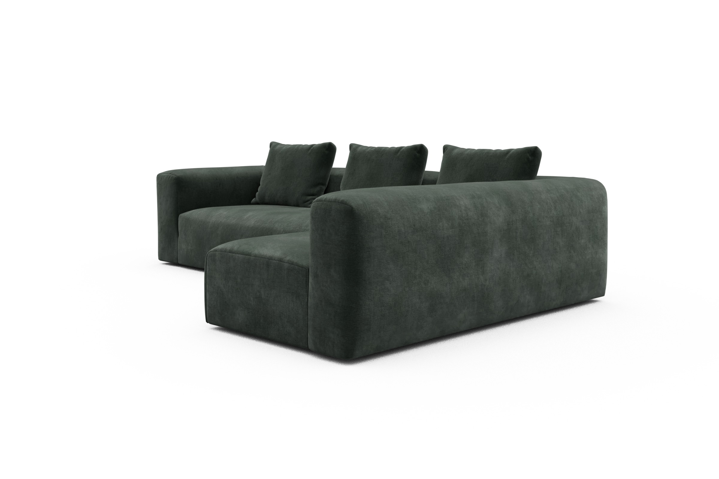 Ecksofa Fred 2x 2,5-Sitzer rechts offen Smooth-Laurel-Green