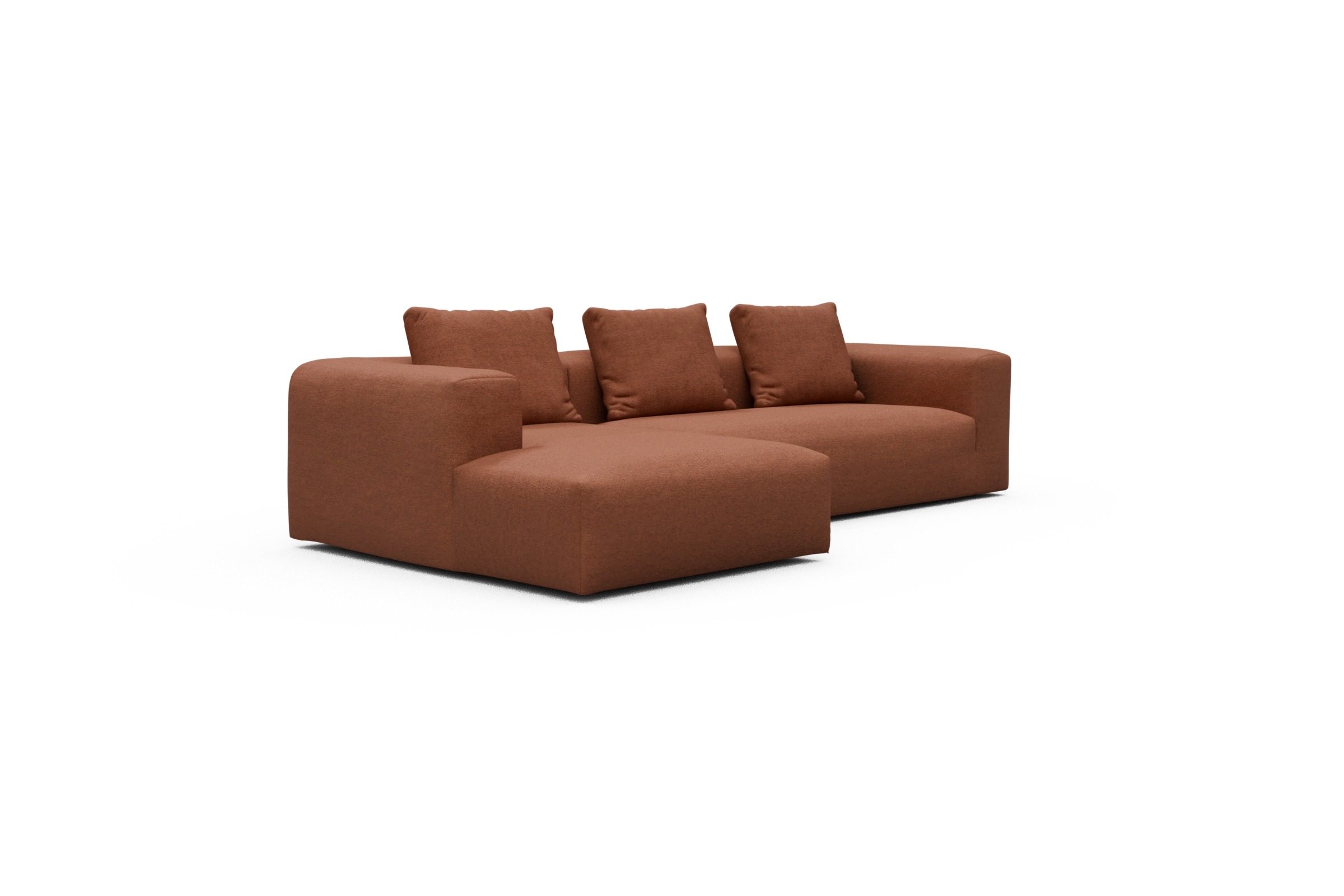 Ecksofa Fred Chaiselongue links mit 2,5-Sitzer Weda-Rust
