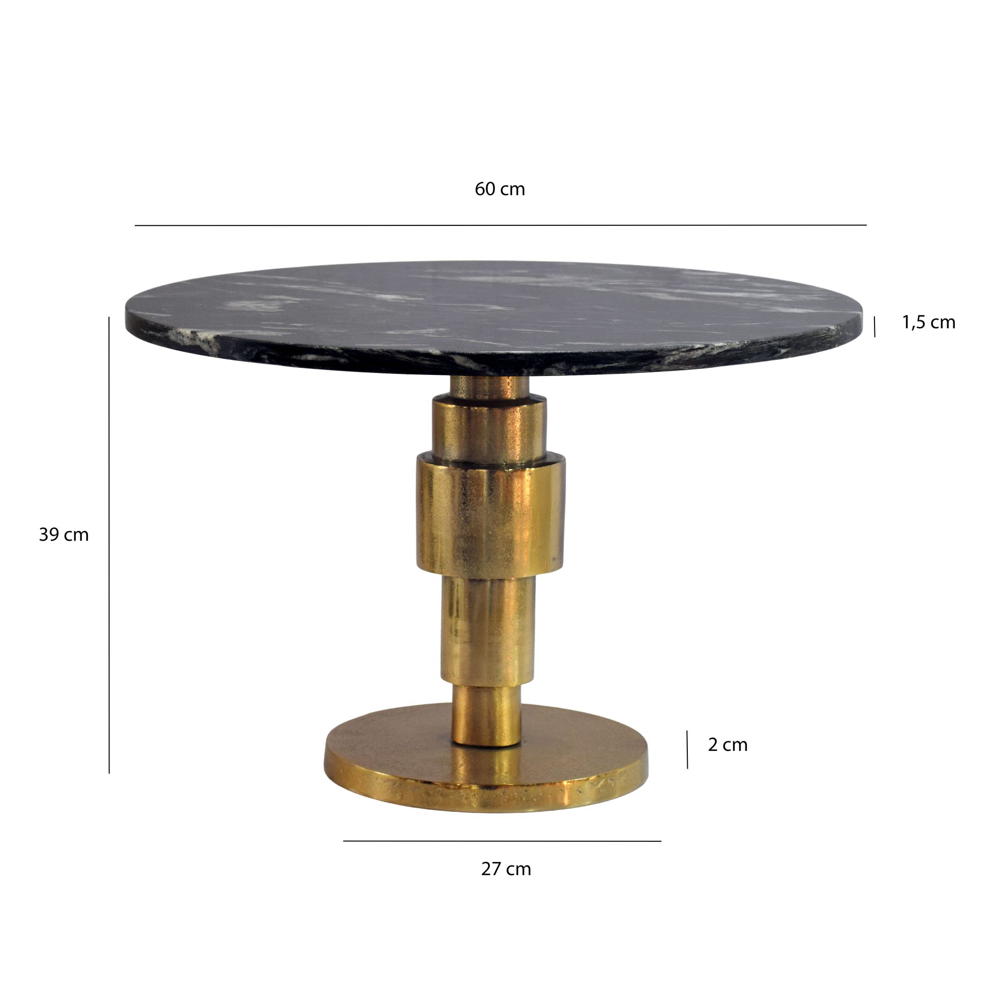 Couchtisch Sandane Marmor Schwarz Höhe 39 cm
