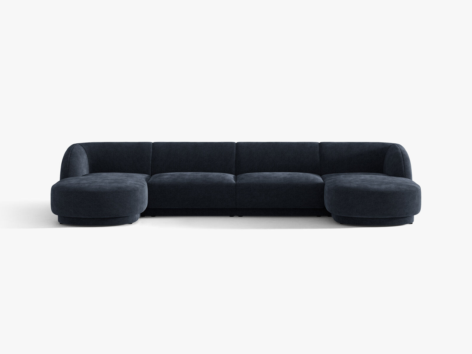 Micadoni Panorama-Sofa Miley 5-Sitzer Chenille Eden Marineblau