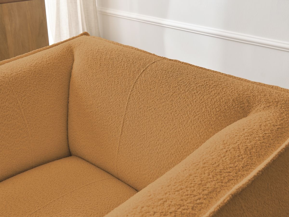 Bobochic Giorgia Sessel Bouclé-Stoff Gelb