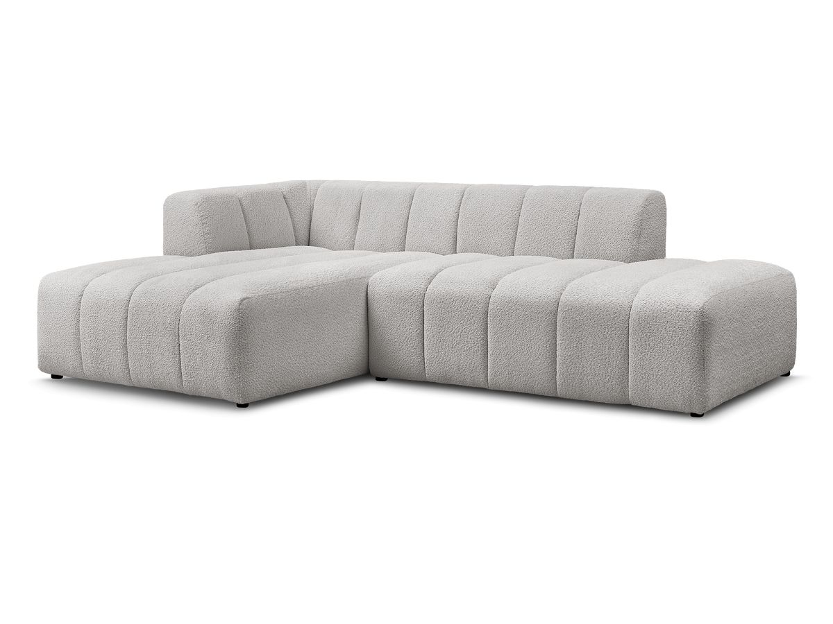 Bobochic Annecy Ecksofa Bouclé-Stoff Hellgrau Ecke links