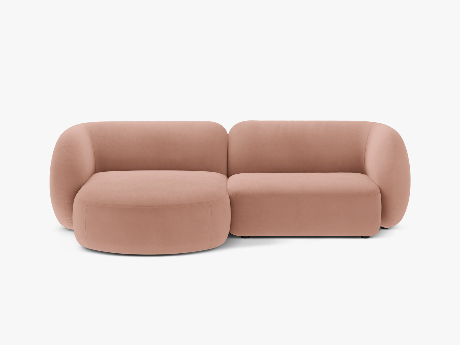 Micadoni Ecksofa Kate 2-Sitzer Links Samt Rosa