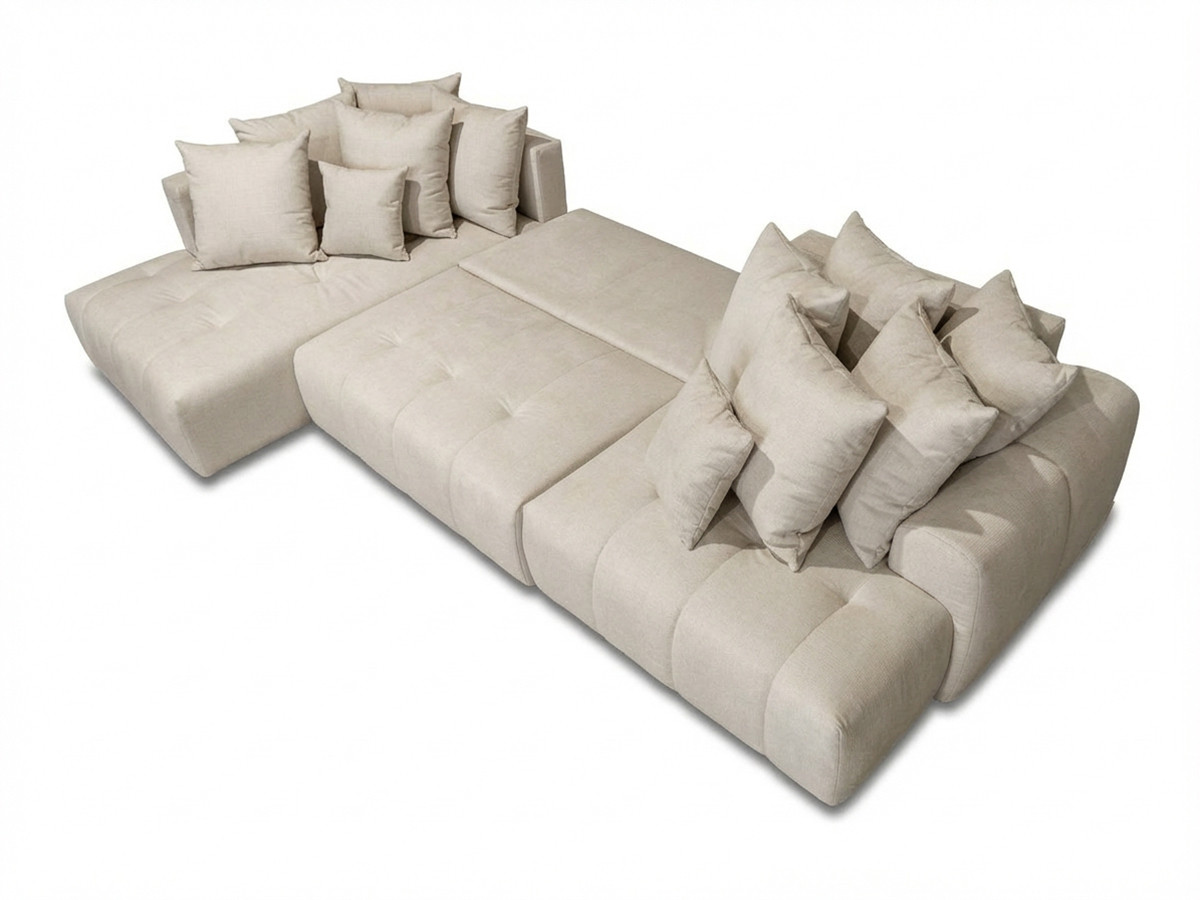 Bobochic Roxelane Wohnlandschaft Melange-Stoff Beige Ecke rechts