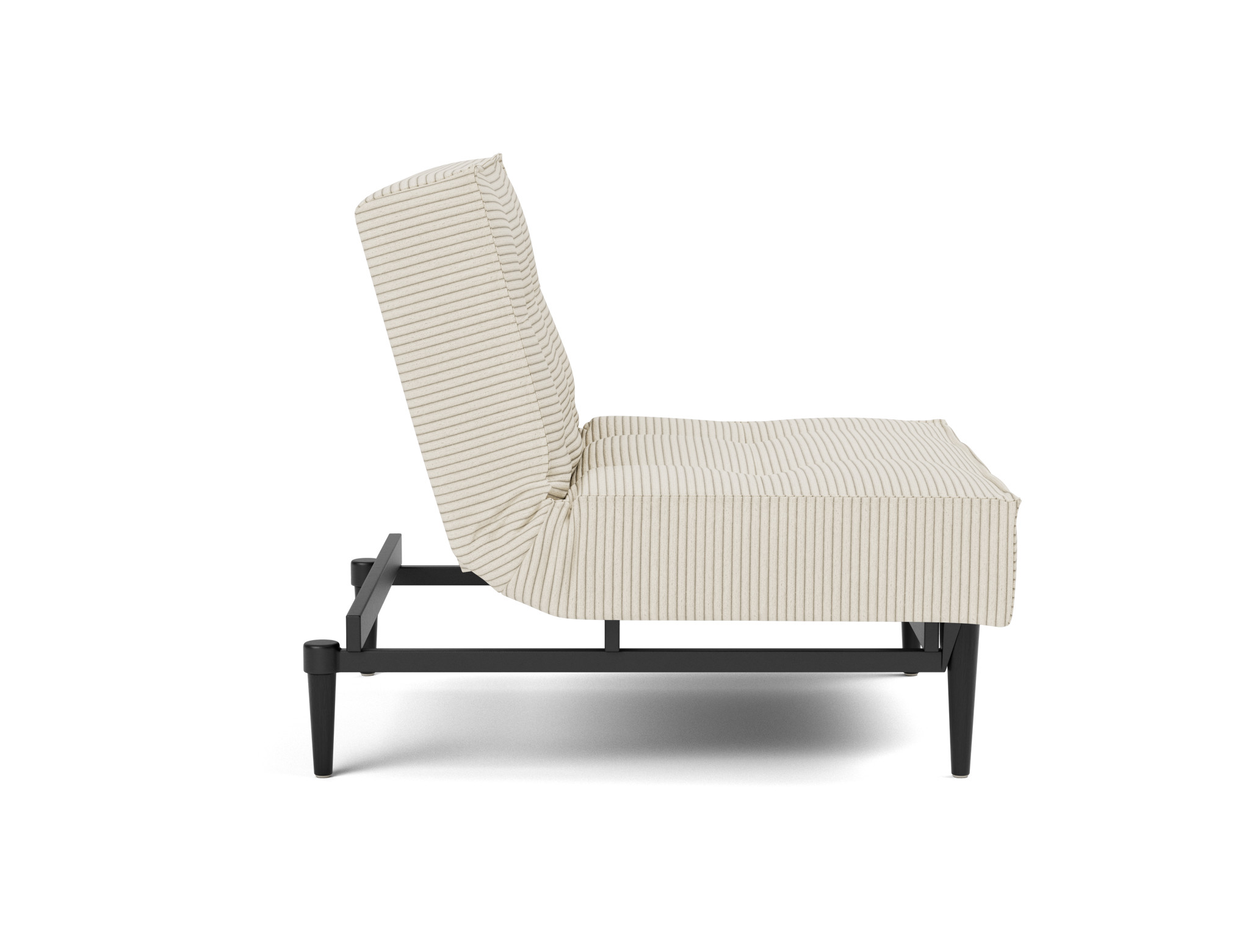 Sessel Splitback Kord Corduroy 594-Ivory Beine Styletto Eiche schwarz