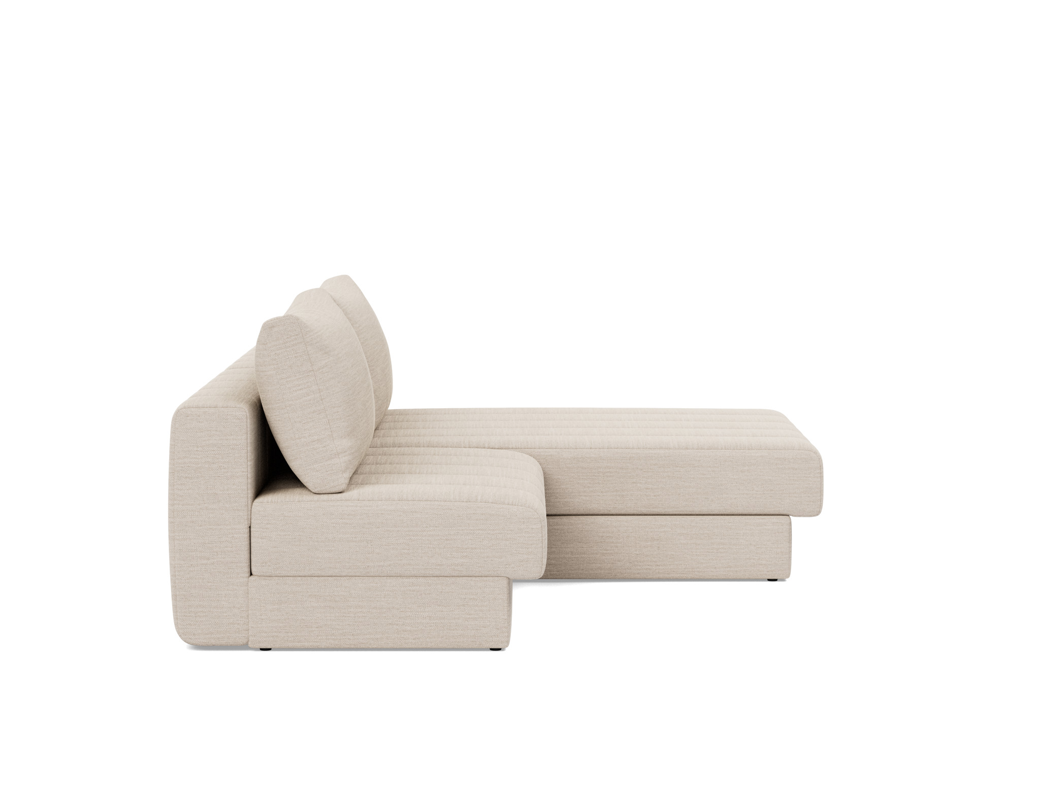 Schlafsofa Akello mit Chaiselongue Webstoff Blida 612-Sand-Grey