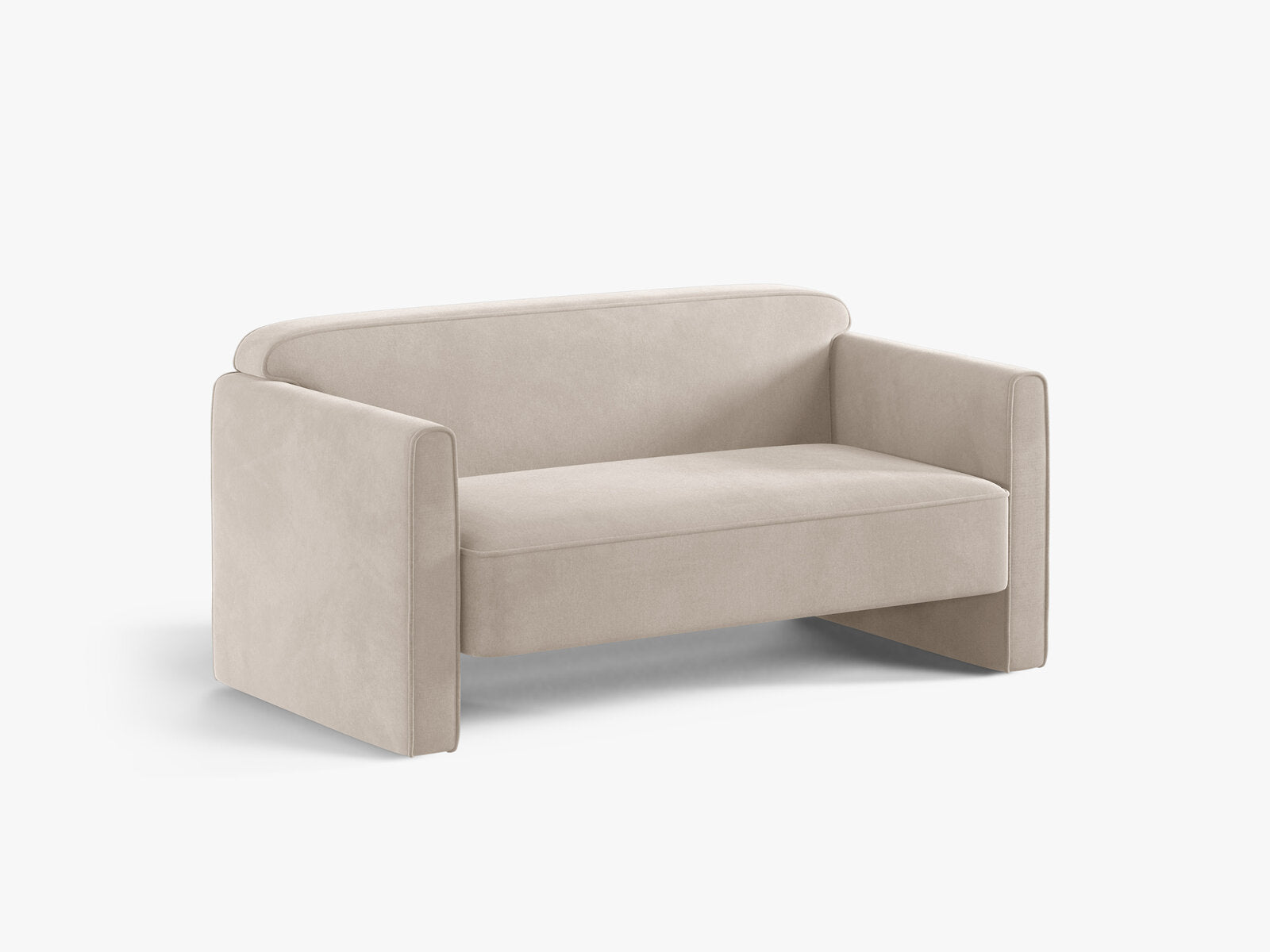 Micadoni Sofa Abby 2-Sitzer Samt Salvador Beige