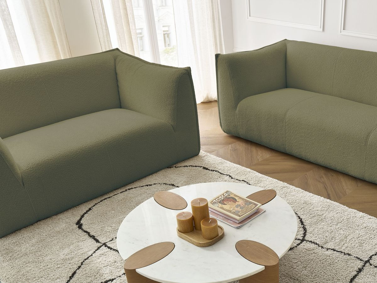 Bobochic Giorgia Sofa 5-Sitzer 412 × 100 cm Bouclé-Stoff Grün