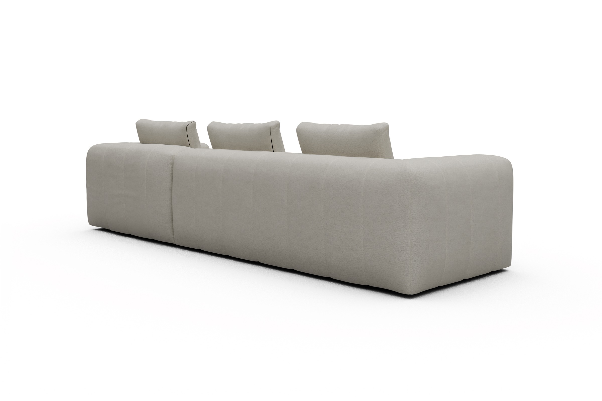 Ecksofa Hugo 2,5-Sitzer Armlehne links mit Chaiselongue Denari-Clean-Beige