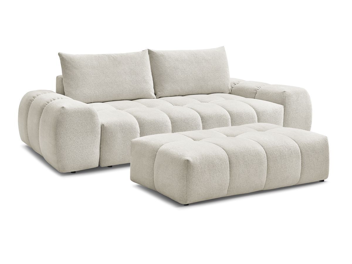 Bobochic Everest Sofa 3-Sitzer mit Pouf, 2 Kissen