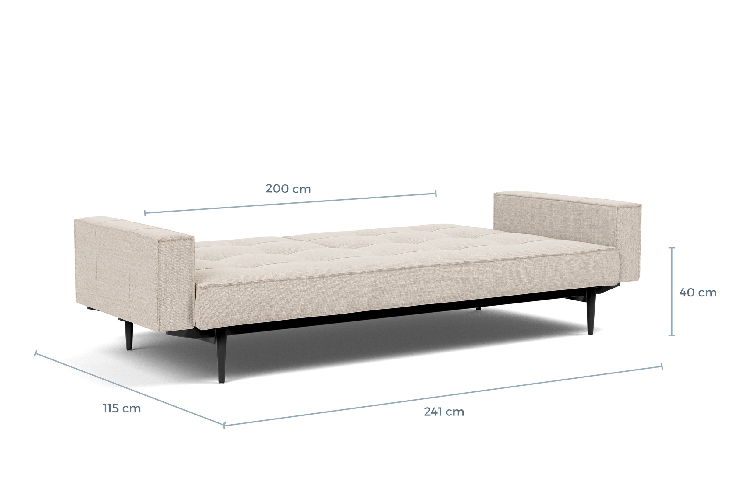 Schlafsofa Splitback mit Armlehnen
