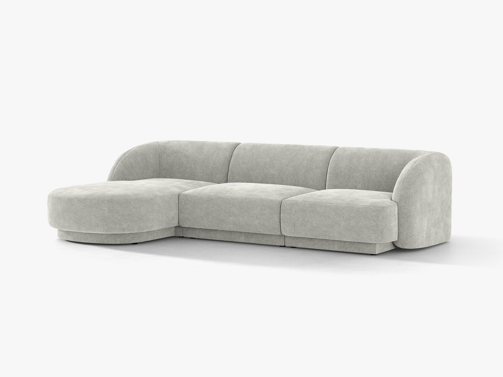 Micadoni Ecksofa Miley 4-Sitzer Links Chenille Eden Silber