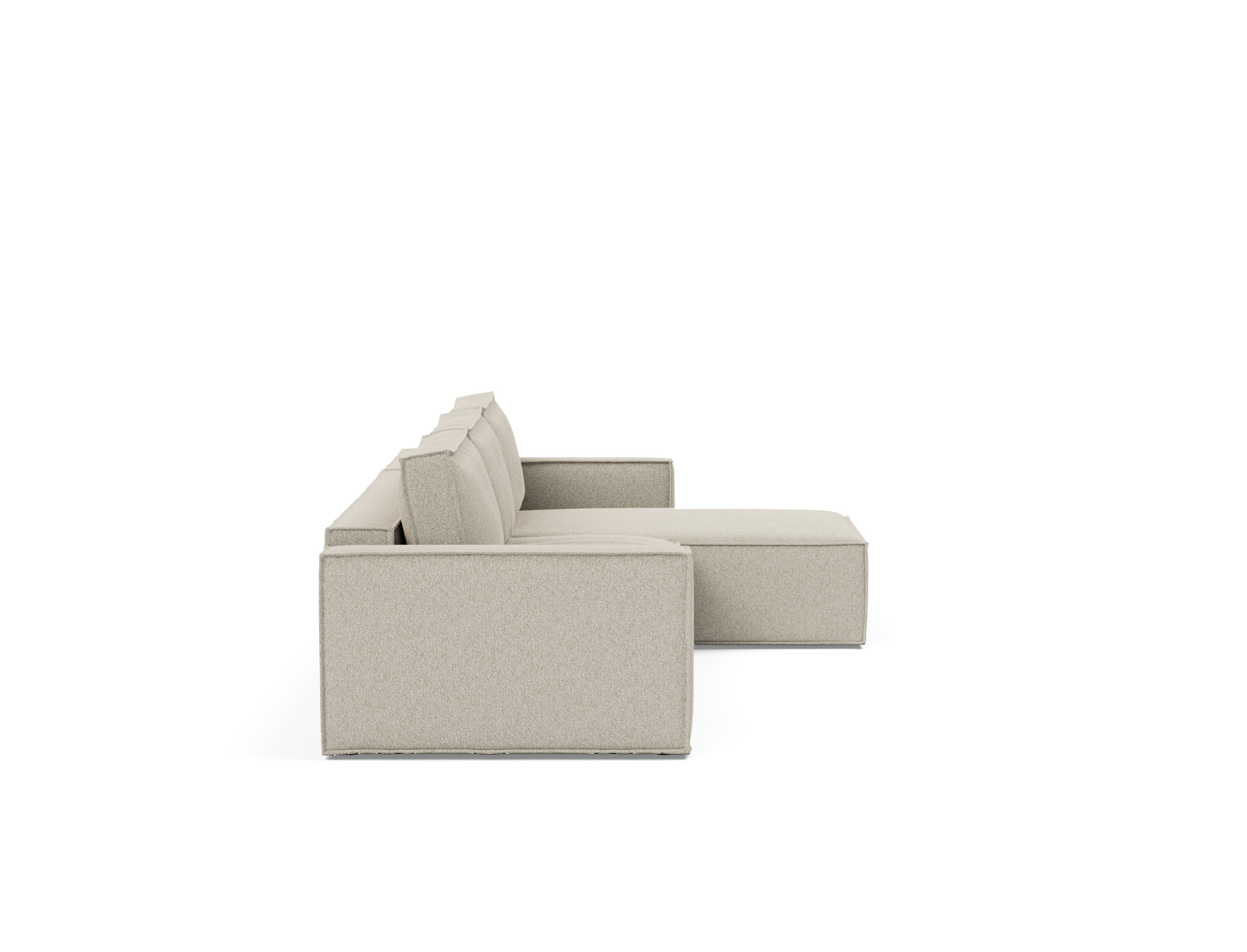 Schlafsofa Newilla mit Chaiselongue Boucle Skandi 539-Beige