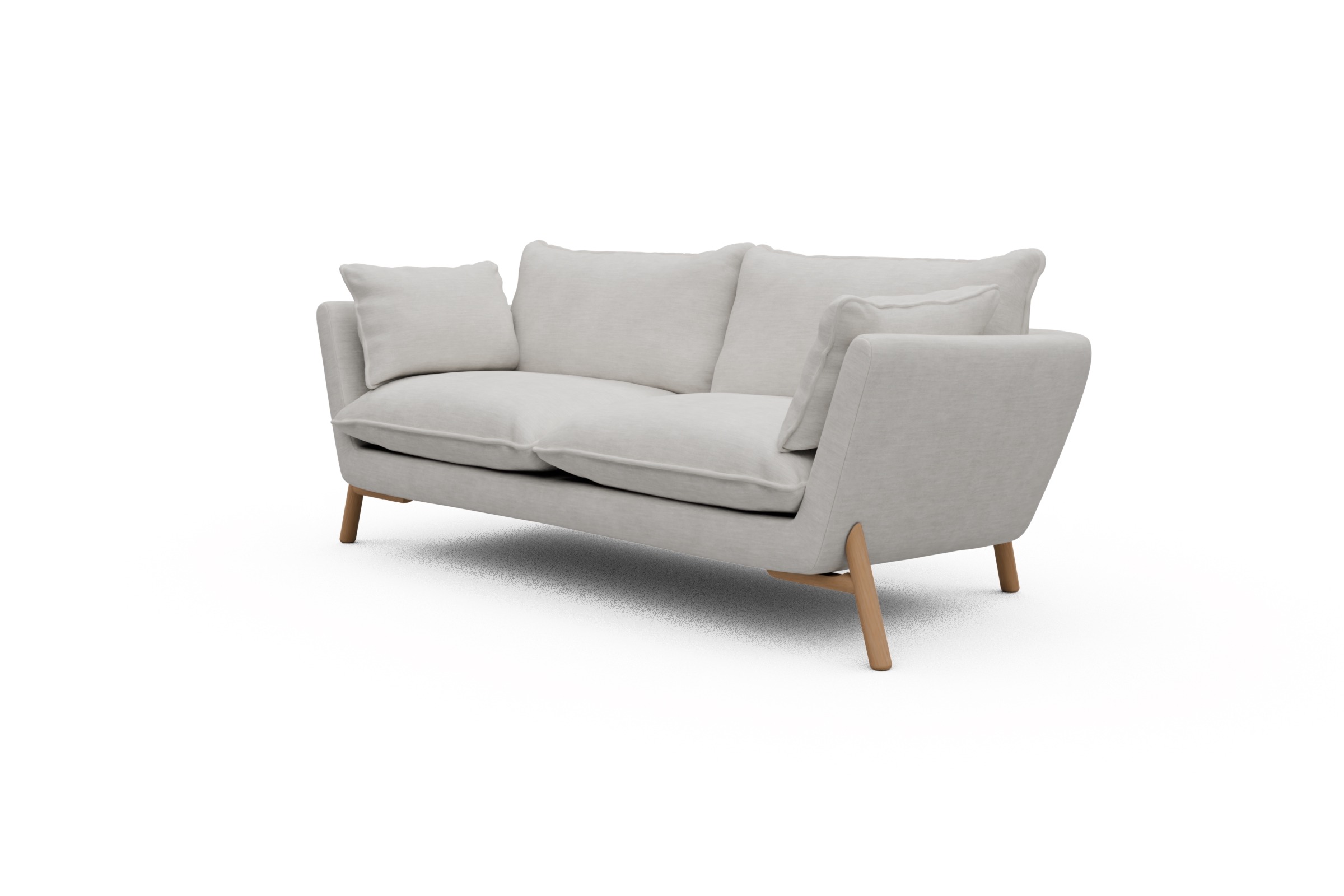 Sofa Emil PREMIUM 2-Sitzer Beinfarbe Eiche Natur Vivus-Dusty-Off-White