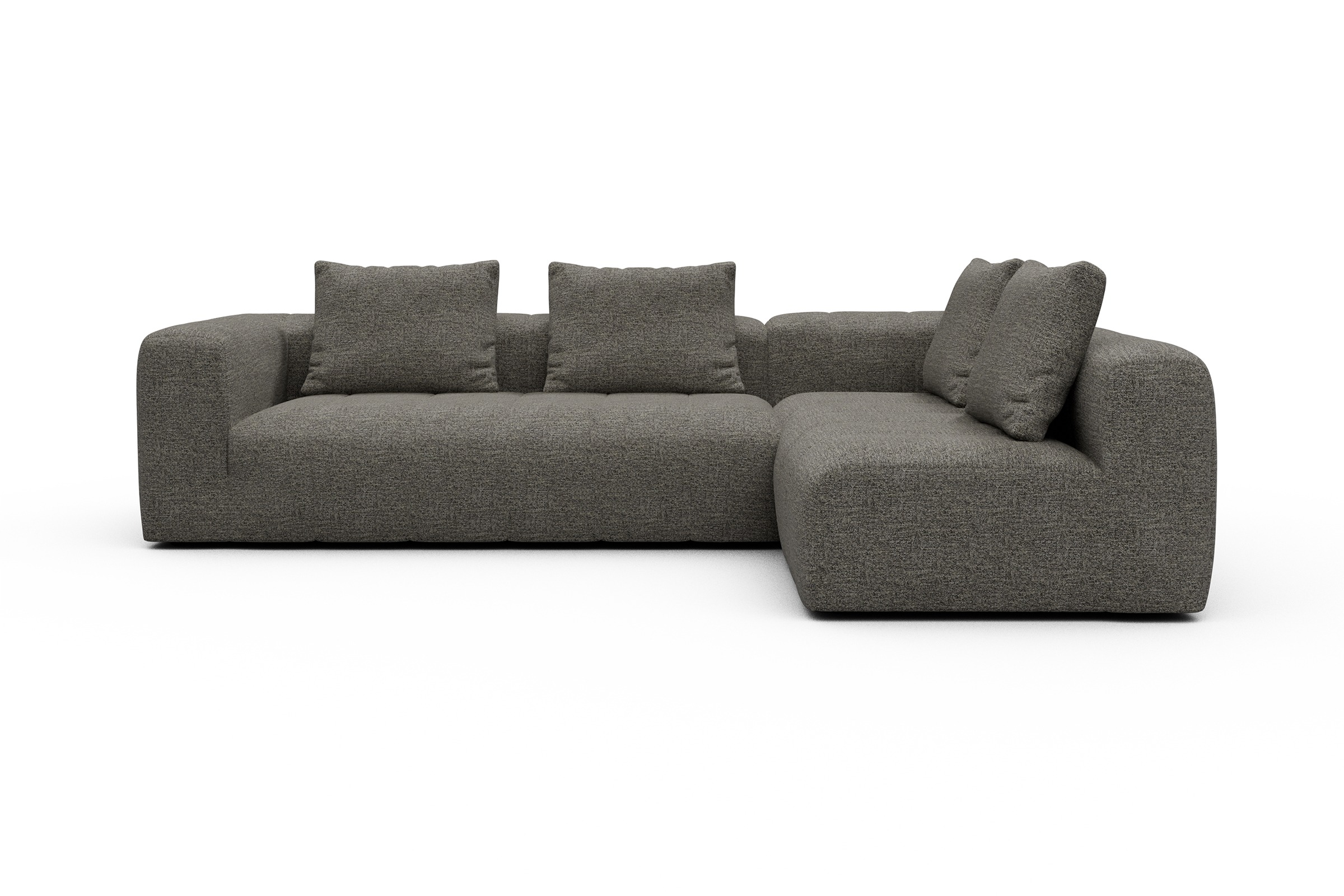 Ecksofa Hugo 2x 2,5-Sitzer Armlehne links Carreno-Sepie-Brown