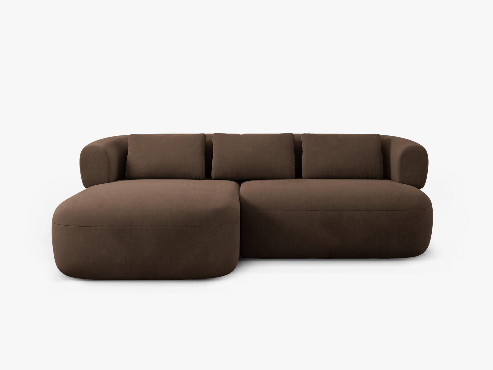 Micadoni 5-Sitzer Ecksofa Jenny Kleine Version Links Samt Salvador Schokolade