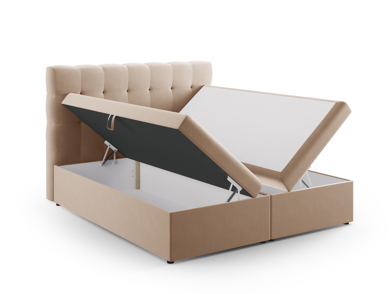 Cosmopolitan Design Boxspringbett Bali 160x200 Samt Bluvel Beige